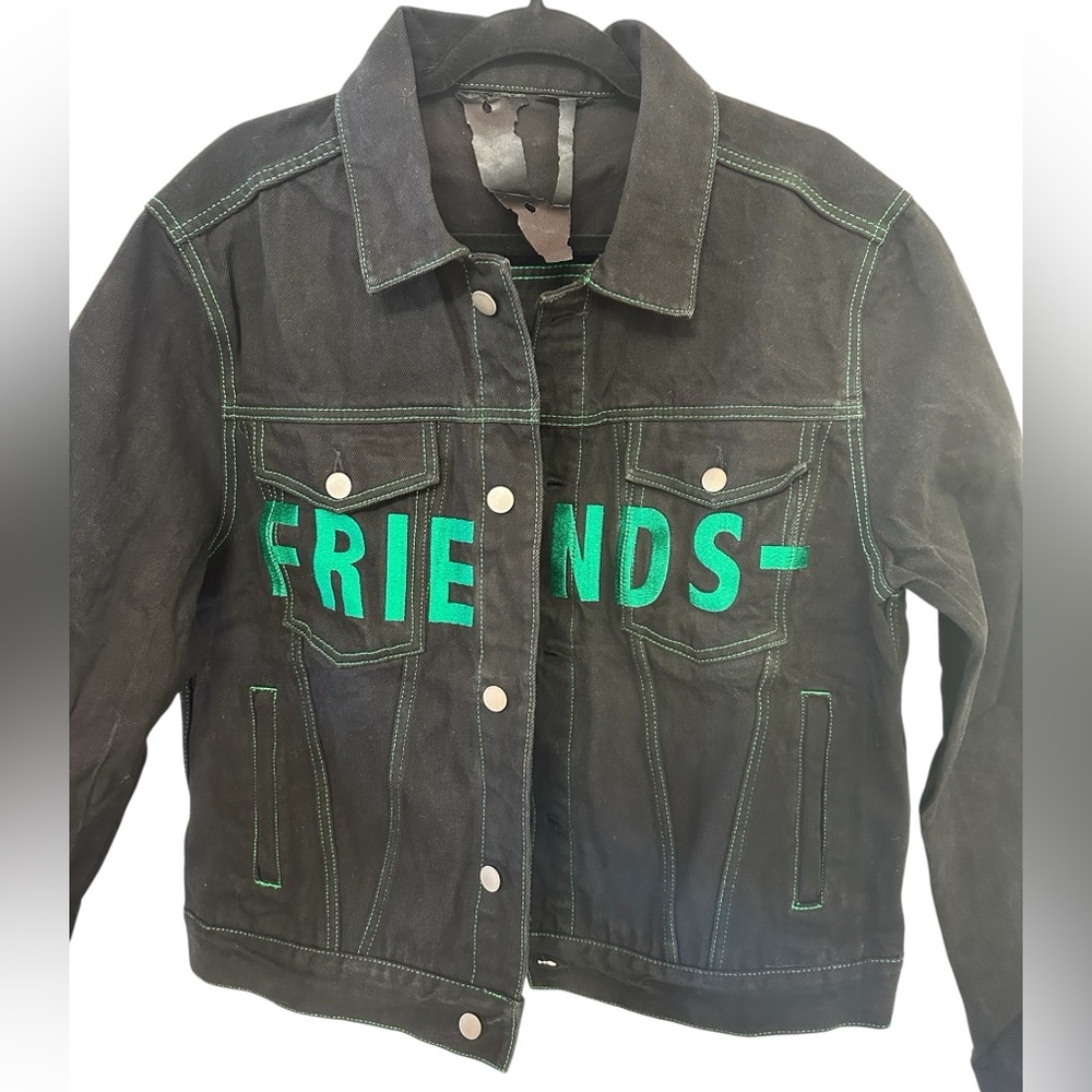 Brand new Authentic VLONE ‘Friends’ Denim Black Jacket, available in Sz L & XL
